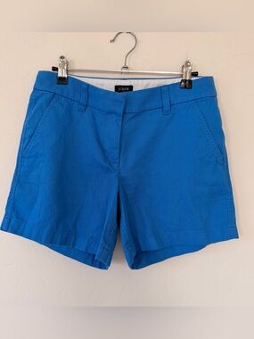 J. Crew Blue Cotton Chino Shorts Size 0